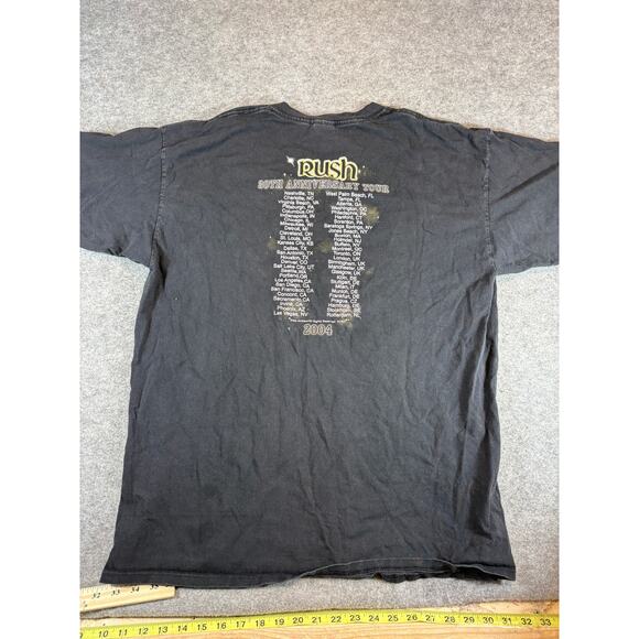 Vintage Y2K 2004 Rush 30th Anniversary Tour T-shirt Mens XL Star Dragon Concert - Picture 2 of 7